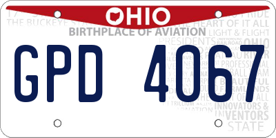 OH license plate GPD4067