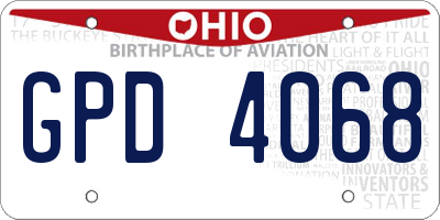OH license plate GPD4068