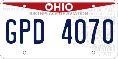 OH license plate GPD4070