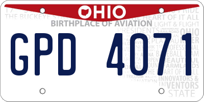 OH license plate GPD4071