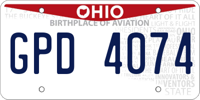 OH license plate GPD4074