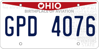 OH license plate GPD4076