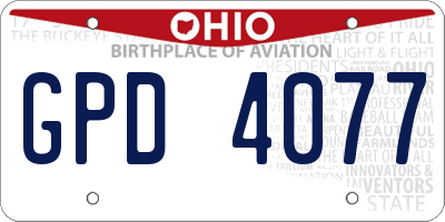 OH license plate GPD4077