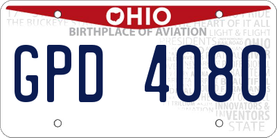 OH license plate GPD4080