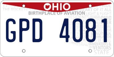 OH license plate GPD4081