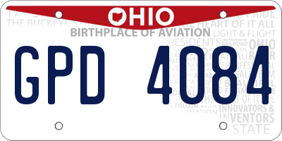 OH license plate GPD4084
