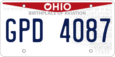 OH license plate GPD4087