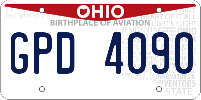 OH license plate GPD4090
