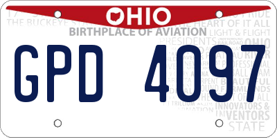 OH license plate GPD4097