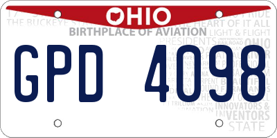 OH license plate GPD4098