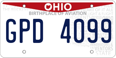 OH license plate GPD4099