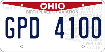 OH license plate GPD4100