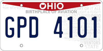 OH license plate GPD4101