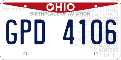OH license plate GPD4106