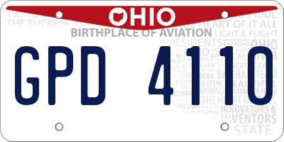OH license plate GPD4110