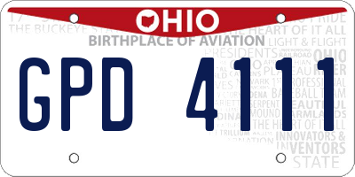 OH license plate GPD4111