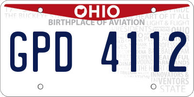 OH license plate GPD4112