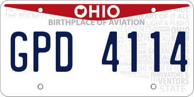 OH license plate GPD4114