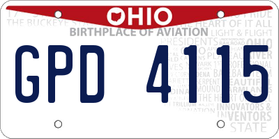 OH license plate GPD4115