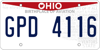 OH license plate GPD4116