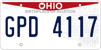 OH license plate GPD4117