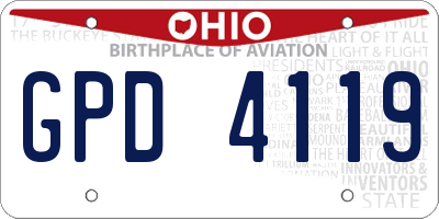 OH license plate GPD4119