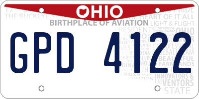 OH license plate GPD4122