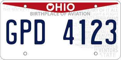 OH license plate GPD4123