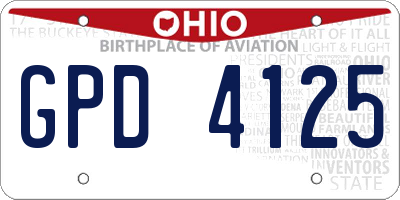 OH license plate GPD4125