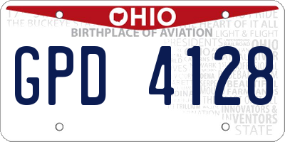OH license plate GPD4128