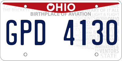 OH license plate GPD4130