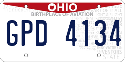 OH license plate GPD4134