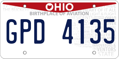 OH license plate GPD4135