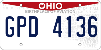 OH license plate GPD4136