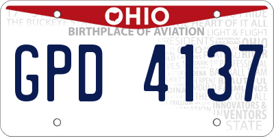 OH license plate GPD4137