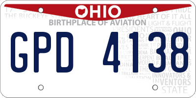 OH license plate GPD4138