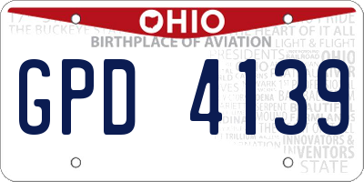 OH license plate GPD4139