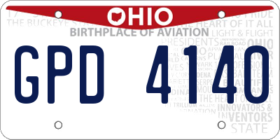 OH license plate GPD4140