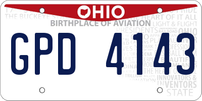 OH license plate GPD4143