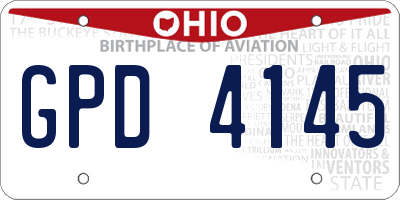 OH license plate GPD4145