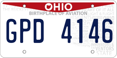 OH license plate GPD4146