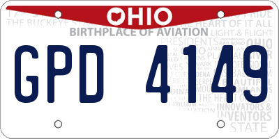 OH license plate GPD4149