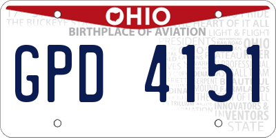 OH license plate GPD4151