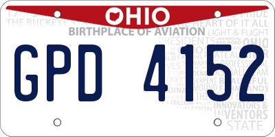 OH license plate GPD4152