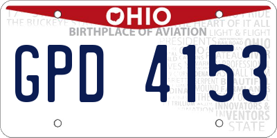 OH license plate GPD4153