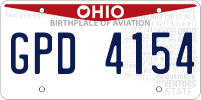 OH license plate GPD4154