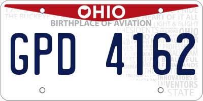 OH license plate GPD4162