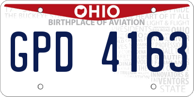 OH license plate GPD4163
