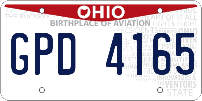 OH license plate GPD4165