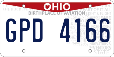 OH license plate GPD4166